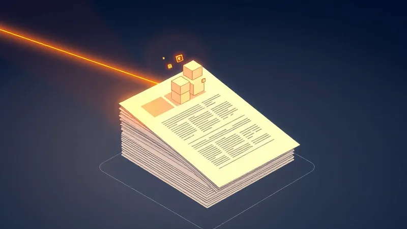 Illustration eines digitalen Vertragsdokuments mit markierten Datenfeldern