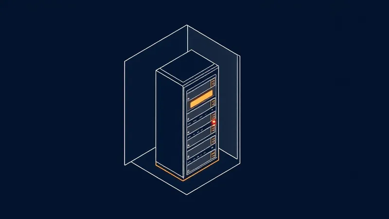 Illustration eines Serverschranks in einem Unternehmensgebäude